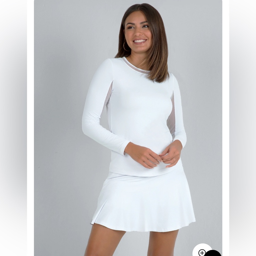 IBKUL White Long-Sleeve Performance Top